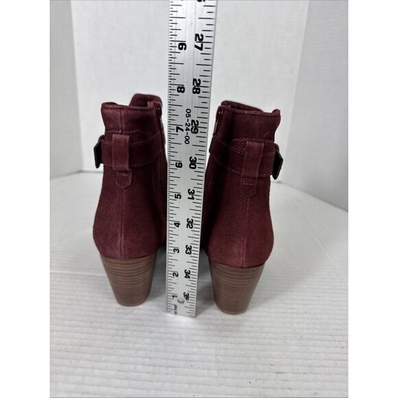 Diba Sleek Bootie Boot Women's 8M Burgundy Suede Stacked Heel NWOB 9336 - Picture 4 of 14